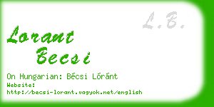lorant becsi business card